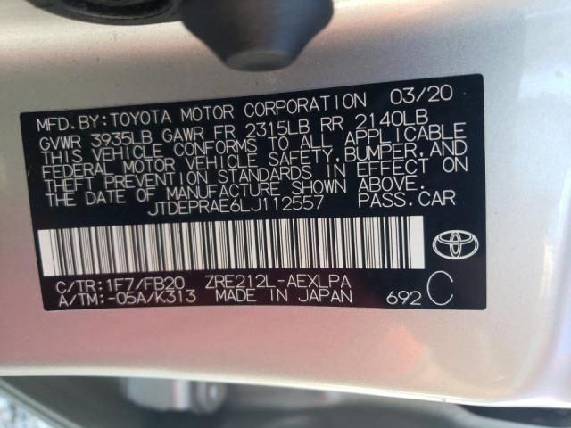 Photo 10 from auction – 2020 TOYOTA COROLLA LE with VIN JTDEPRAE6LJ112557