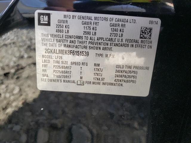 Photo 10 from auction – 2015 GMC TERRAIN SL with VIN 2GKALMEK8F6151539