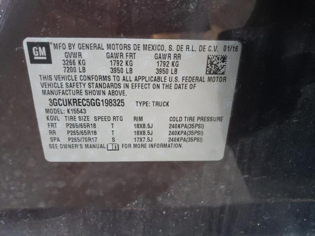 Photo 10 from auction – 2016 CHEVROLET SILVERADO with VIN 3GCUKREC5GG198325