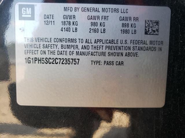 Photo 10 from auction – 2012 CHEVROLET CRUZE LTZ with VIN 1G1PH5SC2C7235757