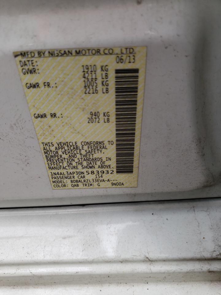 Photo 10 from auction – 2013 NISSAN ALTIMA 2.5 with VIN 1N4AL3AP3DN583932