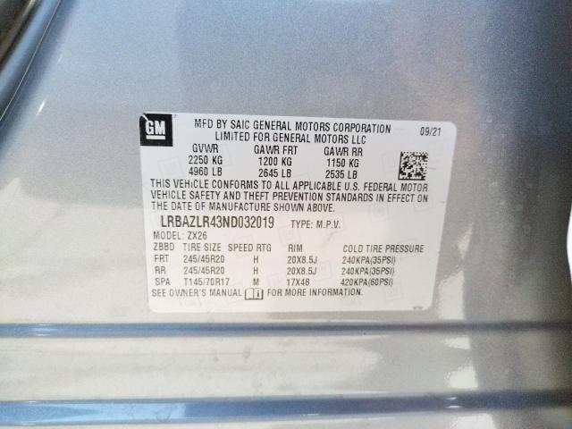 Photo 10 from auction – 2022 BUICK ENVISION P with VIN LRBAZLR43ND032019