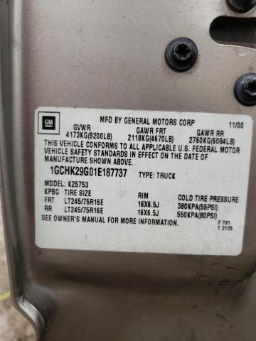 Photo 10 from auction – 2001 CHEVROLET SILVERADO with VIN 1GCHK29G01E187737