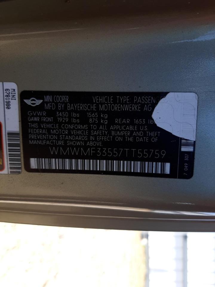 Photo 10 from auction – 2007 MINI COOPER with VIN WMWMF33557TT55759