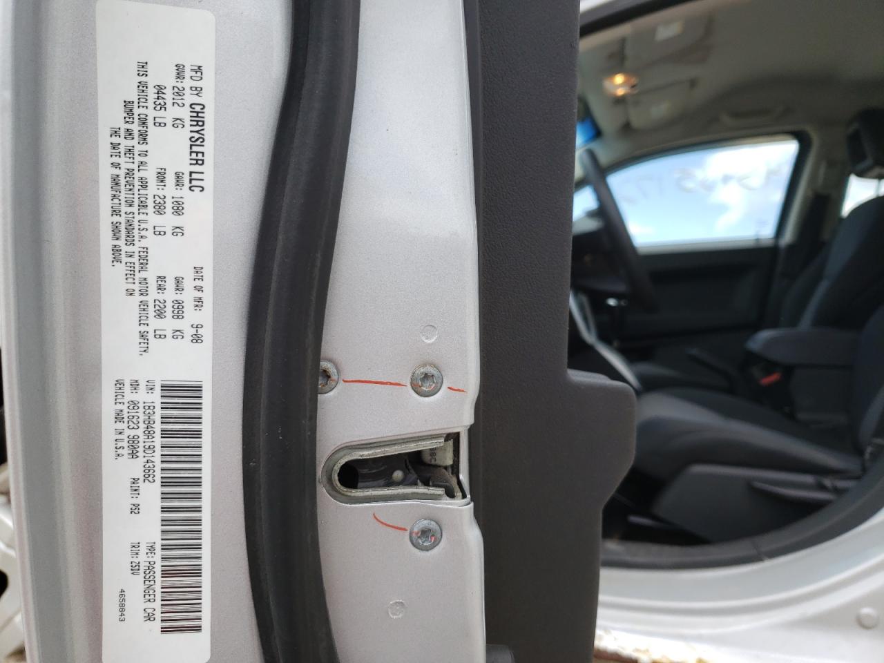 Photo 10 from auction – 2009 DODGE CALIBER SX with VIN 1B3HB48A19D143662
