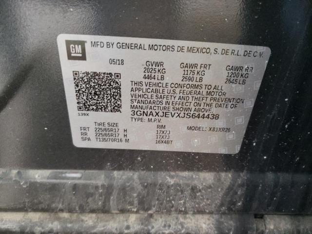 Photo 10 from auction – 2018 CHEVROLET EQUINOX LT with VIN 3GNAXJEVXJS644438