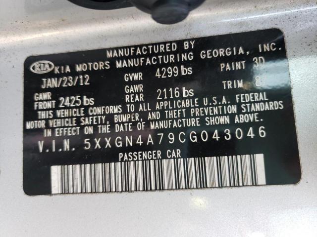 Photo 10 from auction – 2012 KIA OPTIMA EX with VIN 5XXGN4A79CG043046
