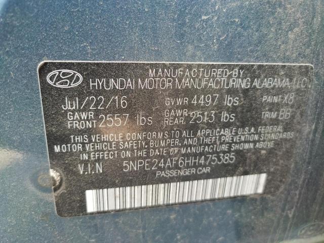Photo 10 from auction – 2017 HYUNDAI SONATA SE with VIN 5NPE24AF6HH475385