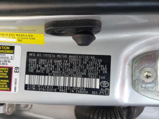 Photo 10 from auction – 2010 TOYOTA COROLLA MA with VIN 2T1KU4EE0AC330396