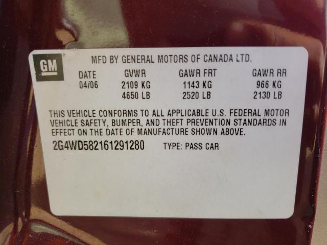 Photo 10 from auction – 2006 BUICK LACROSSE C with VIN 2G4WD582161291280