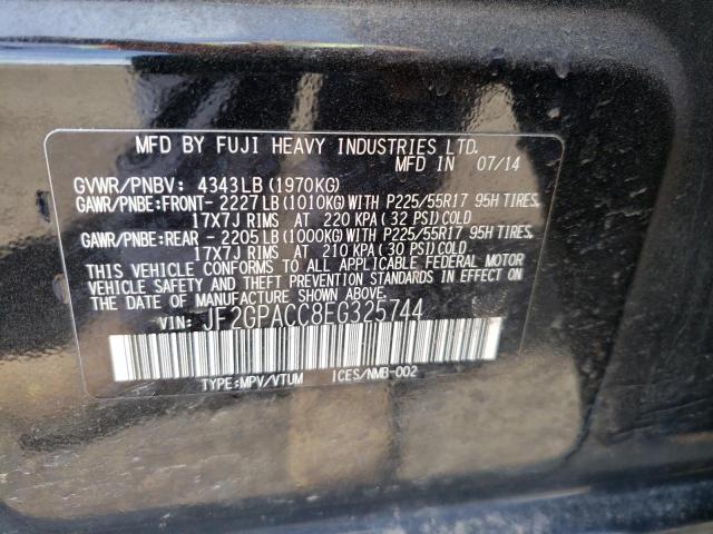 Photo 10 from auction – 2014 SUBARU XV CROSSTR with VIN JF2GPACC8EG325744