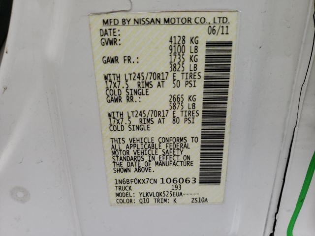 Photo 10 from auction – 2012 NISSAN NV 1500 with VIN 1N6BF0KX7CN106063