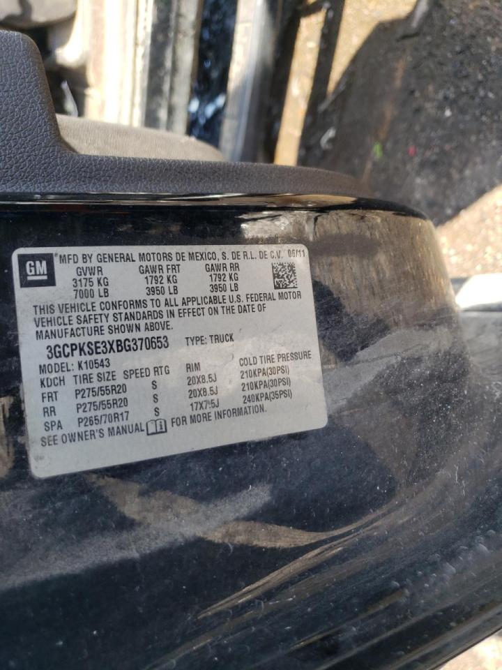 Photo 10 from auction – 2011 CHEVROLET SILVERADO with VIN 3GCPKSE3XBG370653