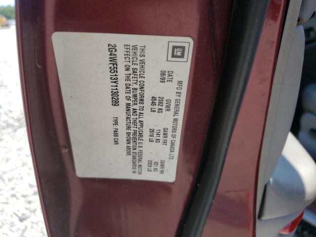 Photo 9 from auction – 2000 BUICK REGAL GS with VIN 2G4WF5513Y1130289