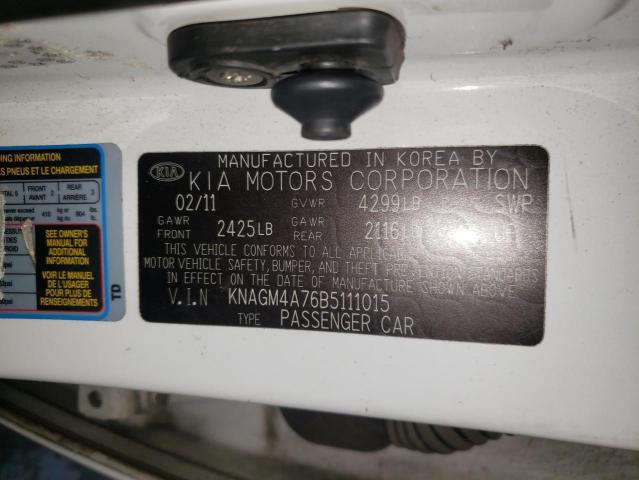Photo 10 from auction – 2011 KIA OPTIMA LX with VIN KNAGM4A76B5111015