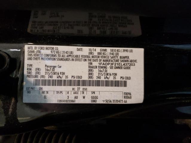 Foto 10 de la subasta – 2014 FORD FOCUS SE con VIN 1FADP3F21EL437203