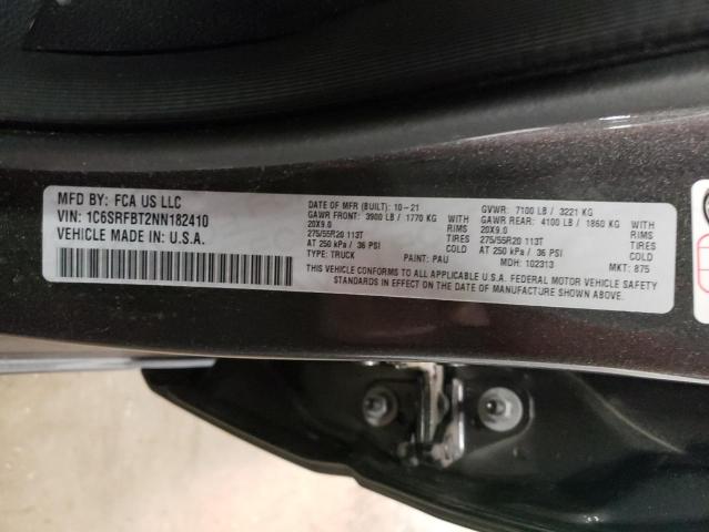 Photo 10 from auction – 2022 RAM 1500 BIG H with VIN 1C6SRFBT2NN182410
