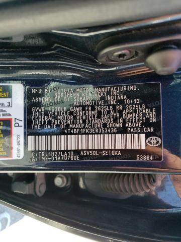 Photo 10 from auction – 2014 TOYOTA CAMRY L with VIN 4T4BF1FK3ER353436