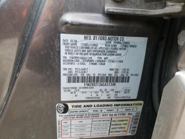 Photo 10 from auction – 2006 FORD FREESTYLE with VIN 1FMZK02136GA51348