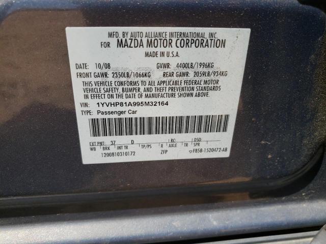 Photo 10 from auction – 2009 MAZDA 6 I with VIN 1YVHP81A995M32164