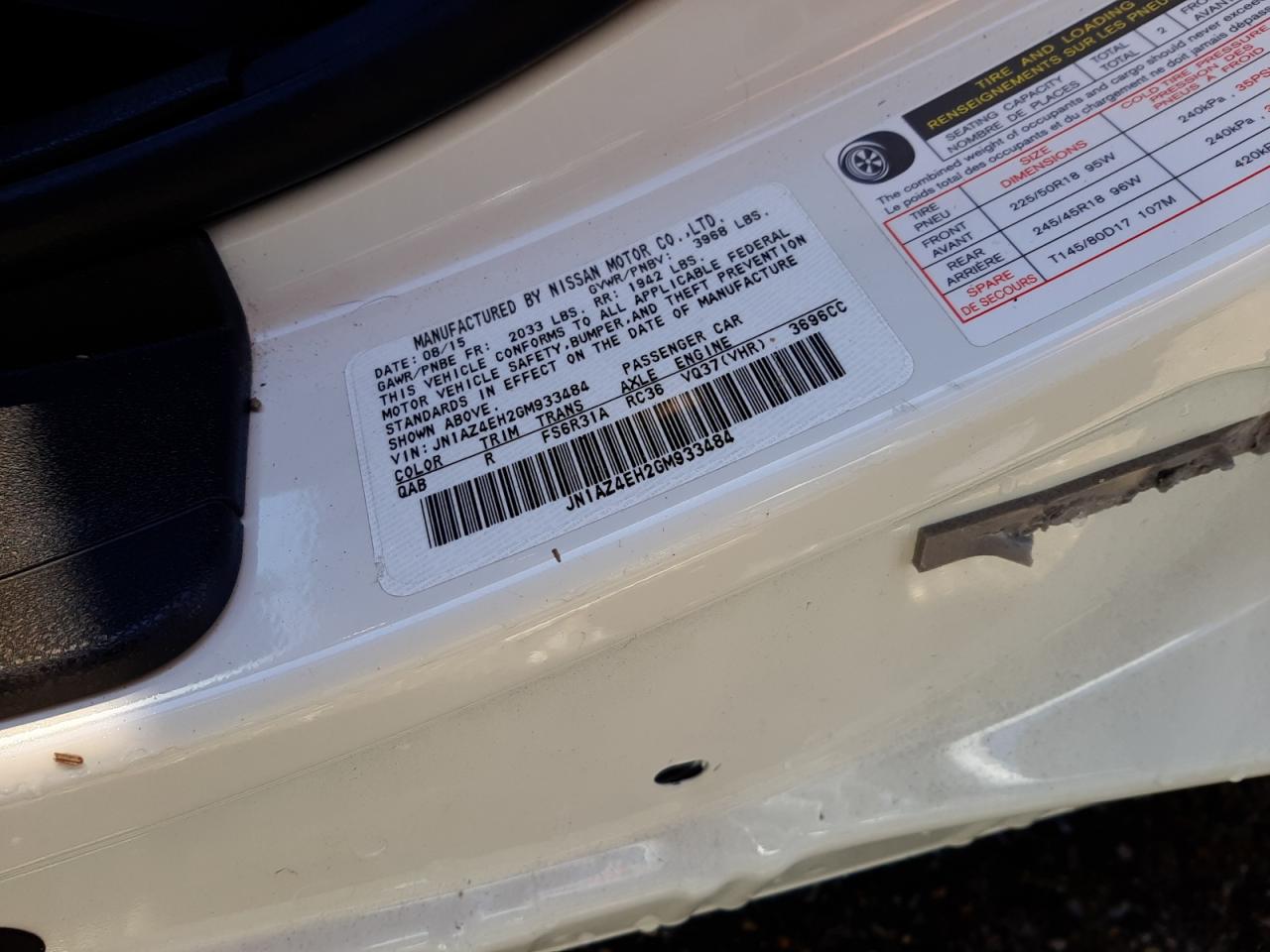 Photo 11 from auction – 2016 NISSAN 370Z BASE with VIN JN1AZ4EH2GM933484