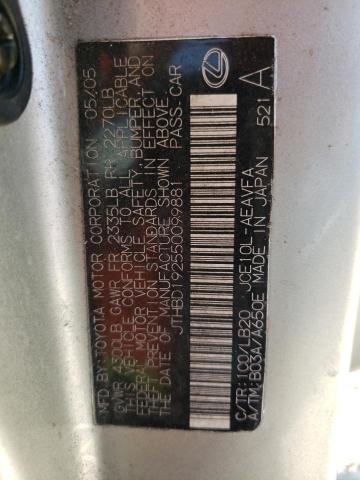 Photo 10 from auction – 2005 LEXUS IS 300 with VIN JTHBD192550099881