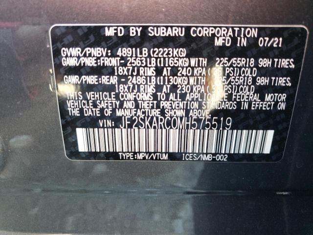 Photo 10 from auction – 2021 SUBARU FORESTER S with VIN JF2SKARC0MH575519