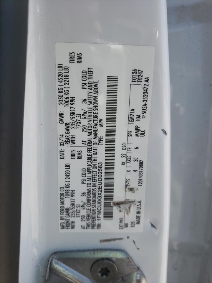 Photo 10 from auction – 2014 FORD ESCAPE SE with VIN 1FMCU0GX2EUD02583