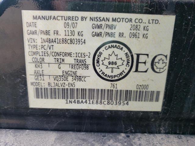 Photo 10 from auction – 2008 NISSAN MAXIMA SE with VIN 1N4BA41E88C803954