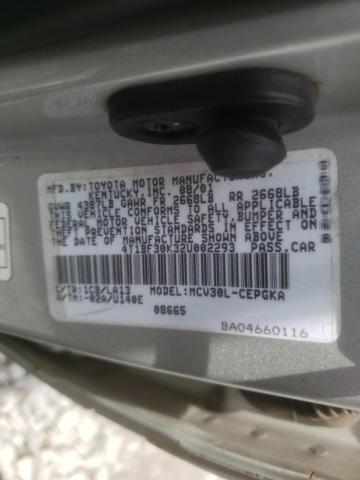 Photo 10 from auction – 2002 TOYOTA CAMRY LE with VIN 4T1BF30K32U002293