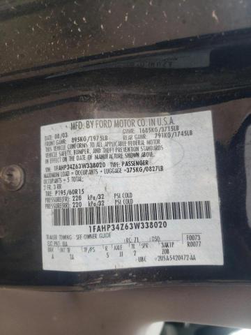 Photo 10 from auction – 2003 FORD FOCUS SE C with VIN 1FAHP34Z63W338020