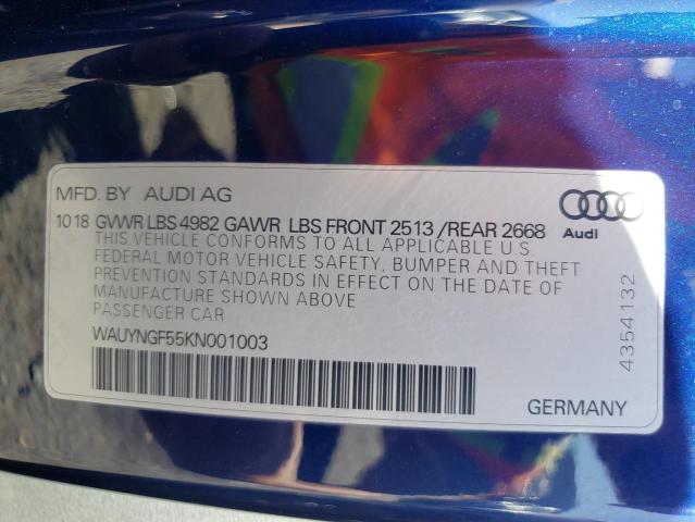 Photo 10 from auction – 2019 AUDI A5 PREMIUM with VIN WAUYNGF55KN001003