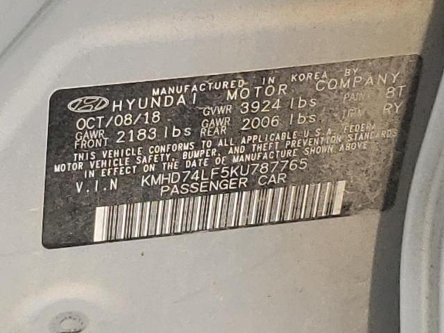 Photo 10 from auction – 2019 HYUNDAI ELANTRA SE with VIN KMHD74LF5KU787765