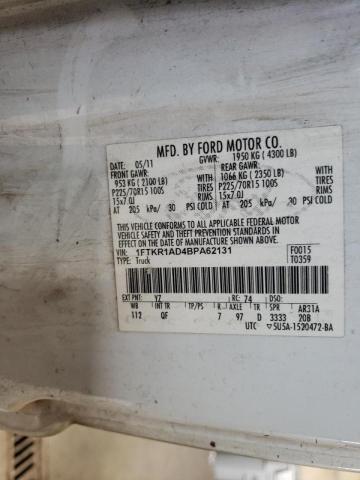 Photo 10 from auction – 2011 FORD RANGER with VIN 1FTKR1AD4BPA62131