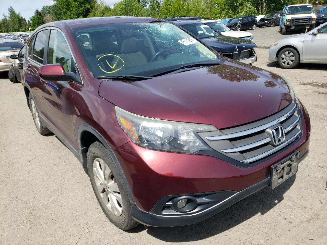 HONDA CR-V EX 2013 with VIN 5J6RM4H53DL014802 - Photo from auction