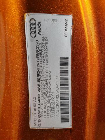 Photo 10 from auction – 2010 AUDI A5 PREMIUM with VIN WAUCFAFR2AA065173
