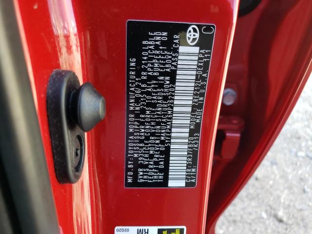 Photo 10 from auction – 2021 TOYOTA COROLLA LE with VIN 5YFEPMAE6MP262202