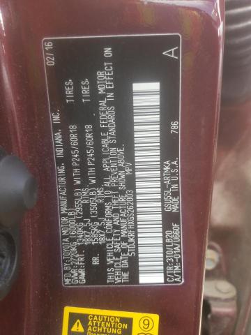 Photo 10 from auction – 2016 TOYOTA HIGHLANDER with VIN 5TDJKRFHXGS262003