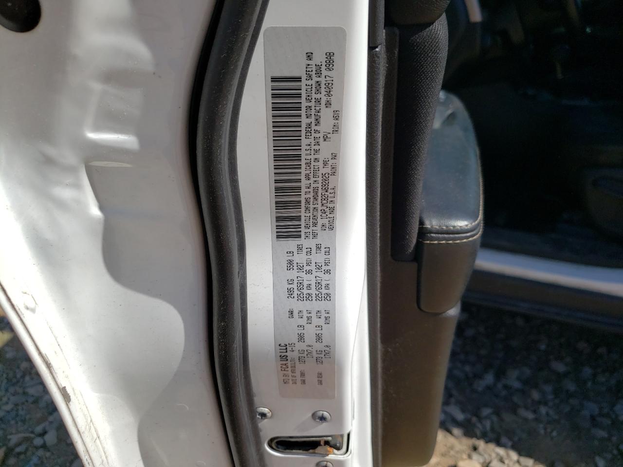 Photo 10 from auction – 2015 JEEP CHEROKEE L with VIN 1C4PJMCB2FW692025