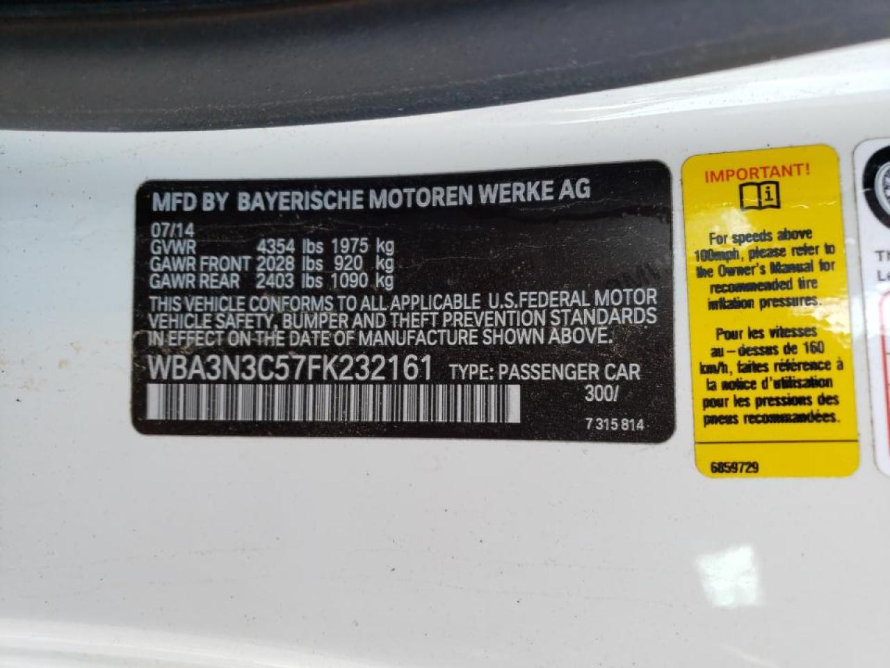 Photo 10 from auction – 2015 BMW 428 I with VIN WBA3N3C57FK232161