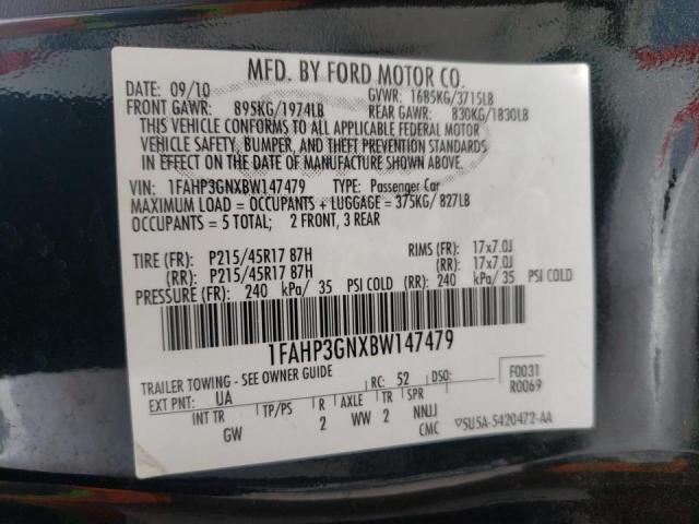 Photo 10 from auction – 2011 FORD FOCUS SES with VIN 1FAHP3GNXBW147479