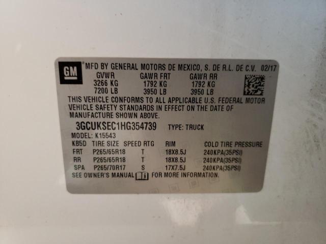 Foto 10 de la subasta – 2017 CHEVROLET SILVERADO con VIN 3GCUKSEC1HG354739
