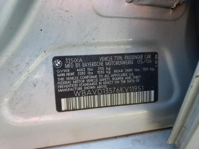 Photo 10 from auction – 2006 BMW 325 XI with VIN WBAVD13576KV11951