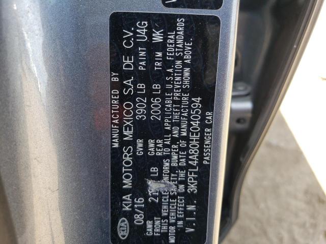 Photo 10 from auction – 2017 KIA FORTE EX with VIN 3KPFL4A80HE040594