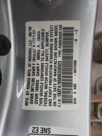 Photo 10 from auction – 2009 HONDA CIVIC LX with VIN 19XFA16569E035923
