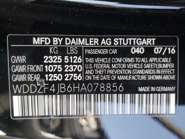 Photo 10 from auction – 2017 MERCEDES-BENZ E 300 with VIN WDDZF4JB6HA078856
