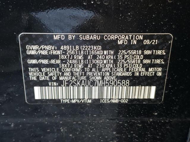 Photo 10 from auction – 2021 SUBARU FORESTER L with VIN JF2SKAUC7MH590588
