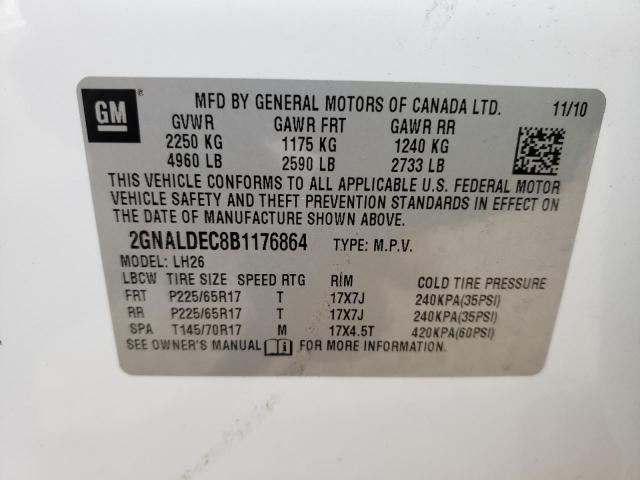 Photo 10 from auction – 2011 CHEVROLET EQUINOX LT with VIN 2GNALDEC8B1176864