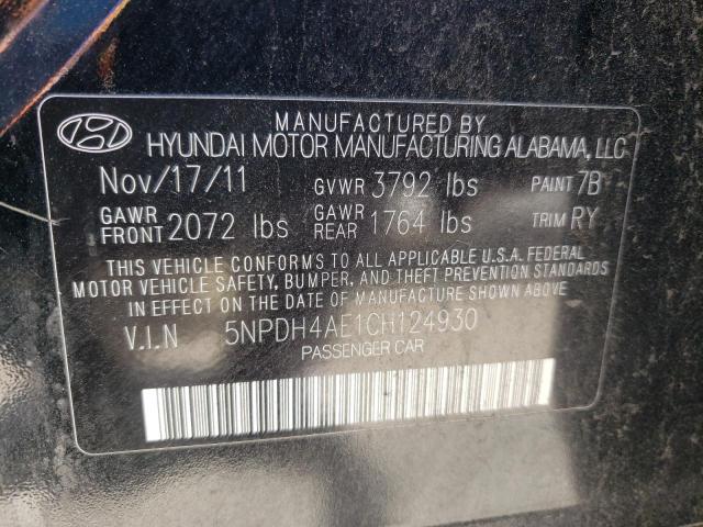 Photo 10 from auction – 2012 HYUNDAI ELANTRA GL with VIN 5NPDH4AE1CH124930