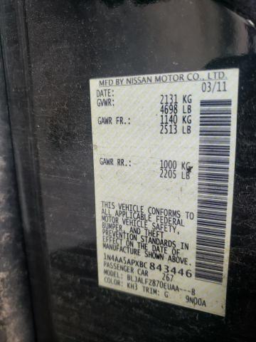 Photo 10 from auction – 2011 NISSAN MAXIMA S with VIN 1N4AA5APXBC843446